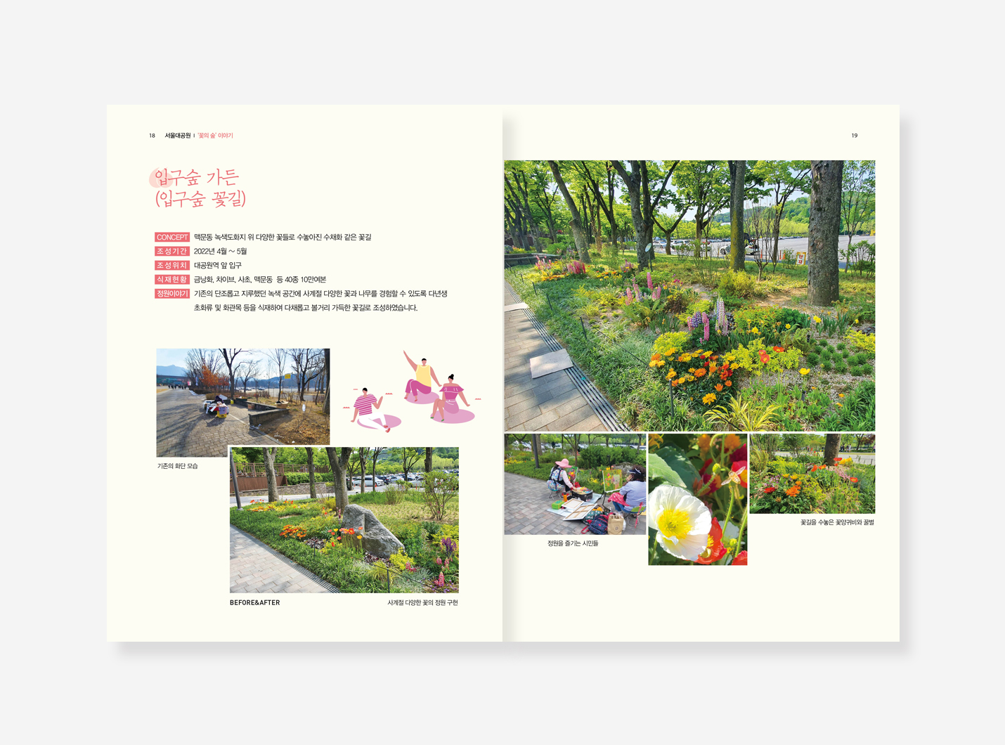 온마을 체험학습장. 어린이안전. 꽃으로 물들다. 꽃의숲 이야기
