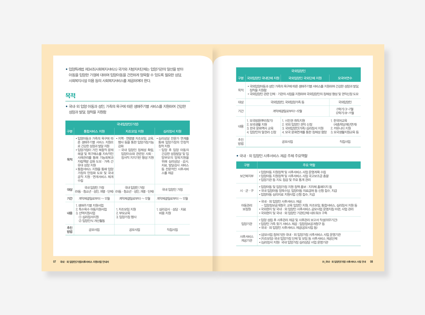 정부지원사업 연계. 국내외입양인 지원사업